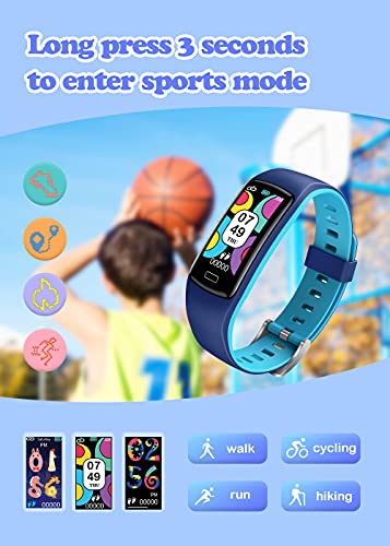 Reloj Inteligente Niño，CatShin Pulsera Actividad Inteligente con Monitor de Presión Arterial, Pulsómetro,Monitor de Sueño，Impermeable IP67 Deportivo Smartwatch Podómetro， Reloj Niño para Android iOS