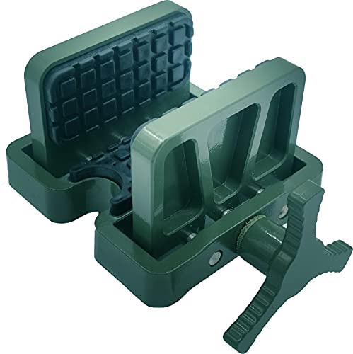 rípode de aluminio DeathGrip con diseño duradero, ligero y estable, nivel de burbuja y manejo manos libres para caza, tiro y actividades al aire libre (sillín verde militar para rifle de arma)