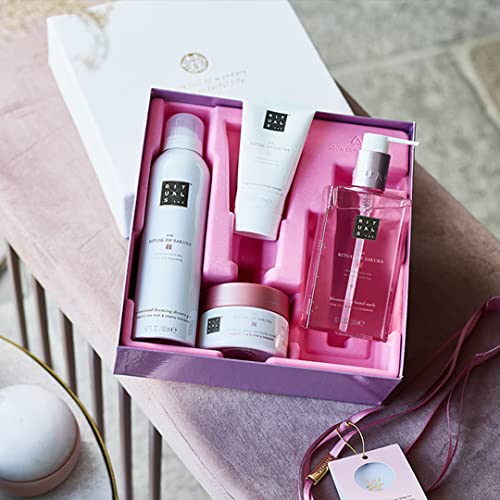 RITUALS Cesta Regalo para Mujeres del Ritual of Sakura, Tamaño Mediano - Con Leche de Arroz y Flor de Cerezo - Propiedades Nutritivas y Reparadoras para la Piel