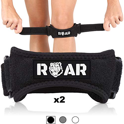 Roar® Pack 2X Rodillera Cinta Rotuliana, Rodillera Menisco, Cincha Rotuliana, Rodilleras Menisco y Ligamento, Rodillera Neopreno, Rodillera para Menisco, Rodilleras Condromalacia Rotuliana