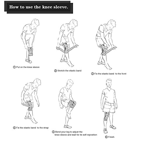 Rodillera de sujeción, manga de compresión para la rodilla antideslizante, almohadillas de rodilla ajustables con correa de presión y protector de rodilla para correr, hacer deporte,XL