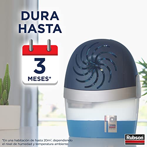 Rubson AERO 360º Deshumidificador recargable sin cable, absorbe humedad, previene la condensación y los malos olores, antihumedad absorbente, dispositivo y tableta (450 g)