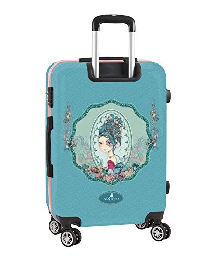 Safta SANTORO Trolley Cabina 20" Maleta Ruedas y Candado de Seguridad Mirabelle Marina, 345x200x550mm, Azul/Verde, M (M851C)