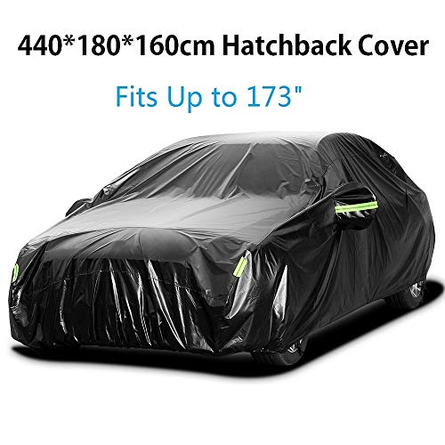 Sailnovo Funda para Coche Exterior Impermeable Negro (Sedan/ 440 * 180 * 160cm/ 210T)