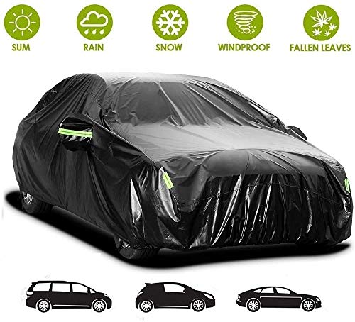 Sailnovo Funda para Coche Exterior Impermeable Negro (Sedan/ 440 * 180 * 160cm/ 210T)