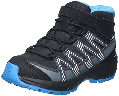 Salomon XA Pro V8 Mid Climasalomon Waterproof (impermeable) unisex-niños Zapatos de trail running, Negro (Black/Monument/Hawaiian Ocean), 33 EU