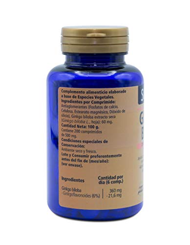 SANON Ginkgo Biloba, Complejo Vitaminico Antioxidante que Ayuda a la Memoria, Circulación Sanguínea (Varices y Hemorroides), Concentración y Cansancio Mental, Protector Capilar