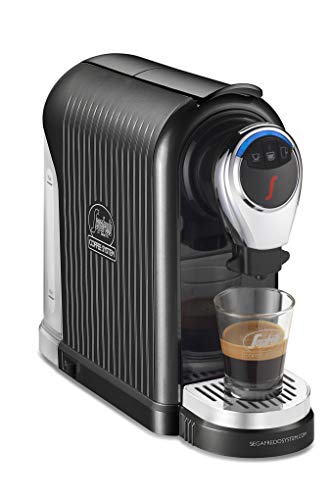 Segafredo Zanetti Coffee System - Máquina para café expreso 1 Plus gris, compacta, intuitiva y elegante con 60 cápsulas expreso originales Segafredo, aroma equilibrado y crema.