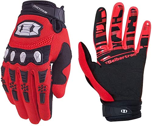 Seibertron Dirtpaw Race/Racing Touch Pantalla Guantes de Off-Road Bicicleta BMX MX ATV MTB de la Guantes de Moto Motocrós Riding Exterior Motocicleta Guantes Adecuado Uomini e Donna Red XL