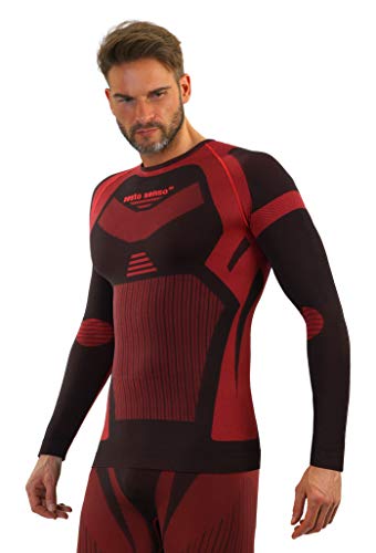 Sesto Senso Hombre Termico Ropa Interior Funcional Camiseta de Manga Larga Capa Base L Rojo