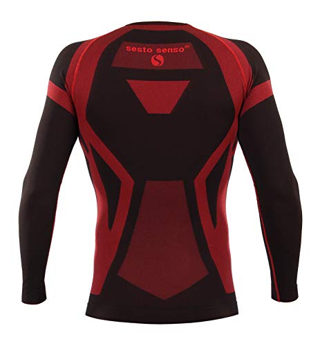 Sesto Senso Hombre Termico Ropa Interior Funcional Camiseta de Manga Larga Capa Base L Rojo