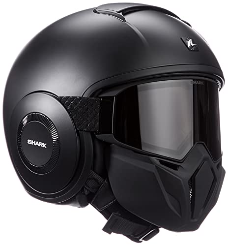 SHARK Street Drak Casco de Moto, Hombre, Nero Opaco, M