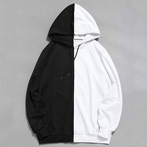 SHOBDW Barato Sudaderas Hombre Con Capucha Y Cremallera Chaqueta Hoodie Blanket Suelto Talla Grande Cuello O Pullover Hoodie Sweatshirt Suave Otoño e Invierno Liquidación Venta(Black,XXL)