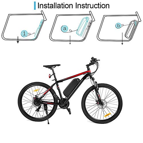 Sinbide Litio Batería Reemplazada 48V 10Ah para E-Bike con 2A Cargador y Puerto USB batería de Bicicleta Eléctrica para Motor de Bicicleta