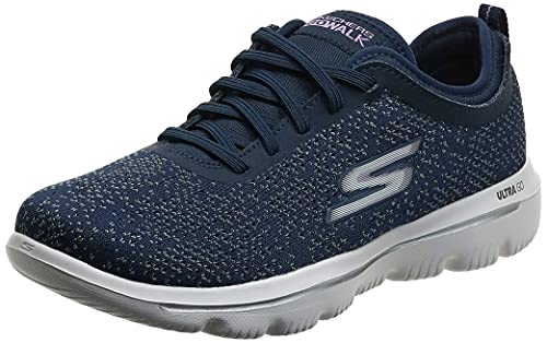 Skechers Performance Go Walk Evolution Ultra-Mirab, Zapatillas, Multicolor (NVW Gray Textile/Pink Trim), 36 EU