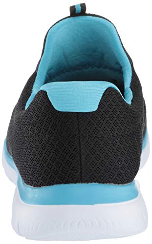 Skechers Sport Women's Summits Sneaker,black/turquoise,10 M US