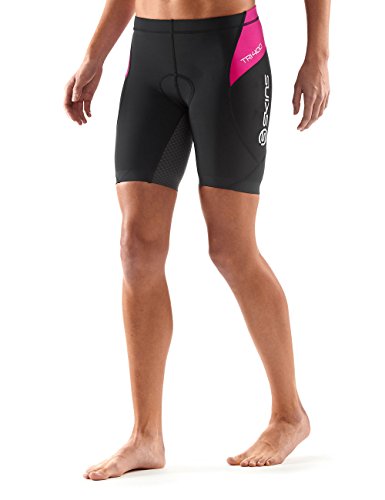 Skins Tri 400 – Pantalones de compresión para Mujer, Mujer, Color Negro/Rosa, tamaño XS (Talla del Fabricante: FXS)