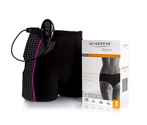 Slendertone Connect Abs - Cinturón de tonificación Conectado, 61-107cm + Short Bottom Electroestimulador para glúteos Mujer, Negro/Rosa