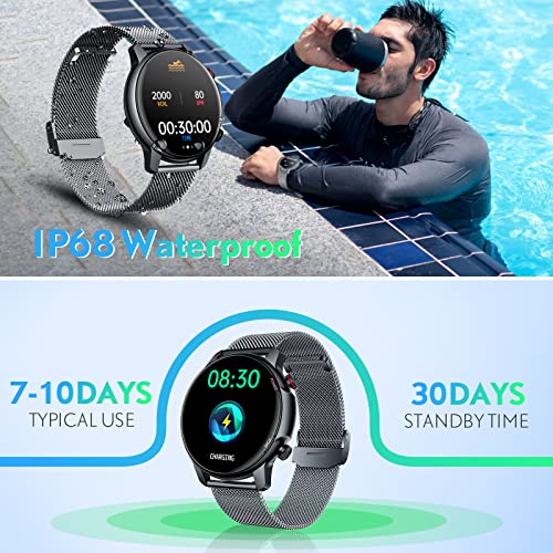 Smartwatch Hombre Reloj Inteligente Mujer - Pulsera Actividad con 1.32" TFT Impermeable ip68 Smart Watch Monitor de Sueño Pulsómetro Podómetro Deporte Fitness Tracker Cuenta Pasos para iOS y Android