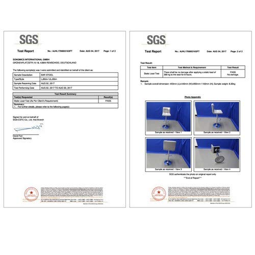 Songmics 2 x Taburetes de Bar, con Respaldo, Regulable en Altura y Giratorio Cromado de Cuero sintético Blanco LJB64W, PU, 38 x 44,5 x (95-115) cm