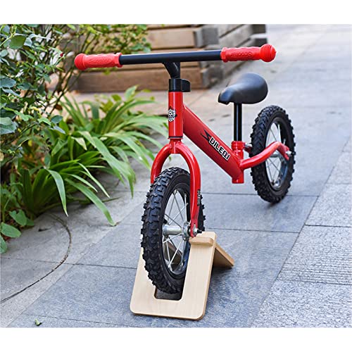 Soporte Bicicletas Suelo , Soporte de Equilibrio de Bicicleta, 1 Pieza decaballete Bicicleta , para niños de 10/12 Pulgadas, portabicicletas de Suelo de Madera para Interiores y Exteriores