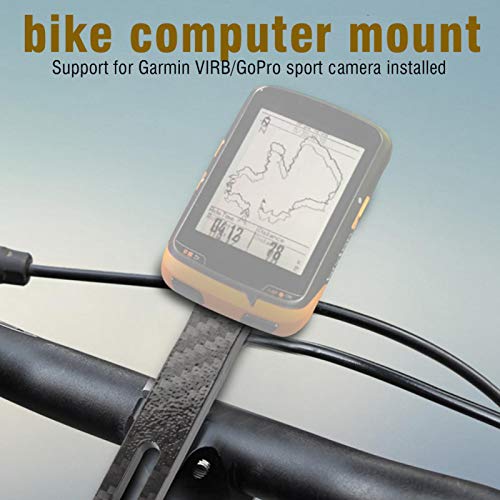 Soporte para ordenador de bicicleta, vástago de manillar de bicicleta, vástago de manillar integrado de fibra de carbono negro para Garmin Black-bird iGPS-PORT Bryton Series (aplicable a Garmin)
