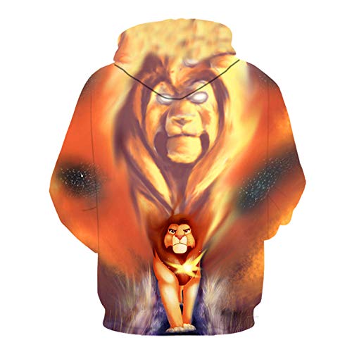 Sudadera Deportiva con Capucha para Hombre Y Mujer, Sudadera con Capucha con Estampado 3D De Rey León De Dibujos Animados, Jersey Informal De Manga Larga con Cuello Redondo, Talla-6Xl-Lms1146_XL