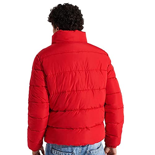 Superdry Acolchado Deportivo sin Capucha Chaqueta, Risk Red, L para Hombre