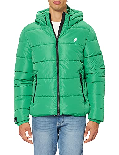 Superdry Con Capucha Chaqueta, Verde, M para Hombre