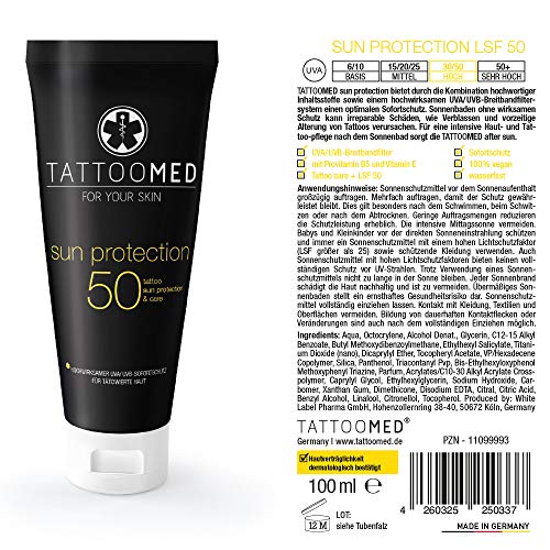 TattooMed All in Bundle SUN - Sistema Completo de Protector Solar/Protector de Color Para Tatuajes - 3 x 100ml