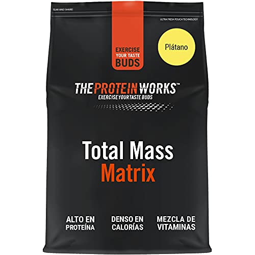 THE PROTEIN WORKS, Total Mass Matrix Gainer de Masa, Plátano suave, 2 kg