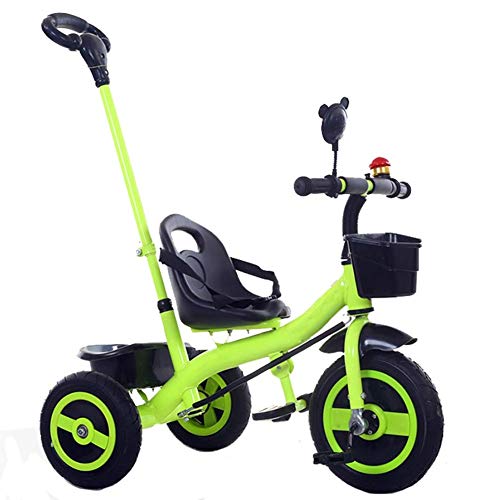 Triciclo Bebe Triciclos for niños Trikes-con la manija de Empuje Ajustables,de 3 Ruedas banlance Bici for 1-3 años,for los Muchachos/Muchachas(Color:Rojo) (Color : Green)