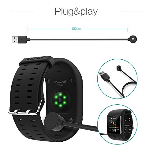 TUSITA Cargador para Polar M600,Loop 1,Loop 2 - USB Cable De Carga 100cm - GPS Relojes Accesorios