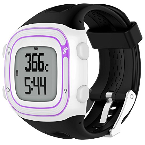 TUSITA Correa para Garmin Forerunner 10 15 (Gran Pantalla de 2.5cm) - Banda de Silicona de Repuesto con Pellicola - Accesorios de Reloj Inteligente GPS