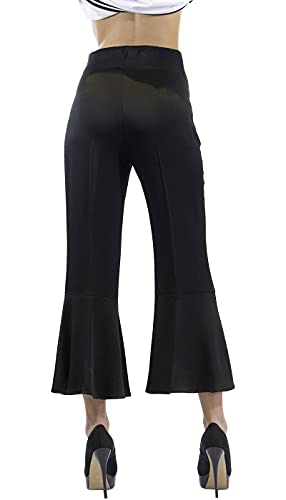 Twinset Milano Pantalón Cropped en Envers Satin TA824E Negro 44