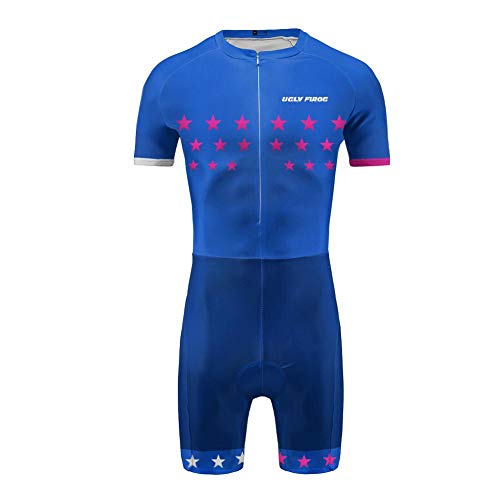 UGLY FROG Hombres Monos Manga Corto/Larga del Verano Transpirable Ciclismo Skinsuit Sets con Gel Pad Exterior Sportswear Triatlón Ropa Bodies Triatlón Clothes-Siamés