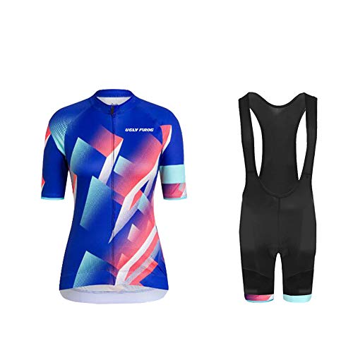 UGLY FROG Nuevo Diseño Ciclismo Maillot Mujer Jersey Pantalones Cortos Culote Mangas Cortas de Ciclismo Conjunto de Ropa Maillot Transpirable para Deportes Bicicleta DXWH01