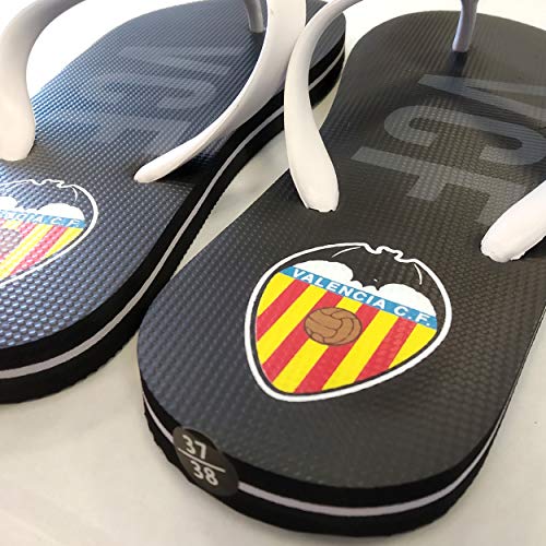 Valencia CF Chancla Negra, Unisex Adulto, 41-42