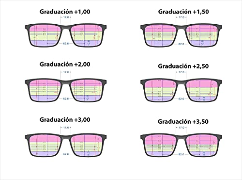 VENICE EYEWEAR OCCHIALI | Gafas de lectura multifocales progresivas, presbicia, vista cansada, Progresivo. Diseño en 5 Colores. VENICE MULTIFOCUS - Dioptrías: 1 a 3,5 (Transparente, +3,50)