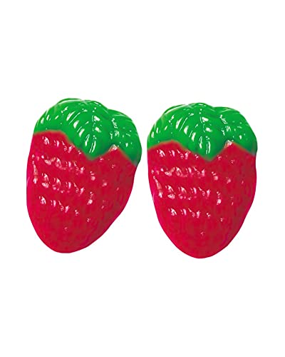 Vidal Golosinas Fresas Silvestres, Caramelo de Goma con Sabor y Forma de Fresa, Colores Verde y Rojo. Bolsa 1.5 Kg