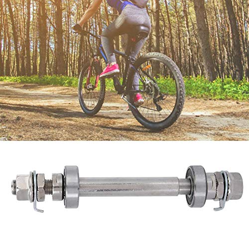 VIFER Eje Durable Metal Rueda de Bicicleta Eje del Eje Delantero Trasero Palanca de Eje sólido Herramienta de reparación de Bicicletas Accesorios((Front) axle +6000 Bearing)