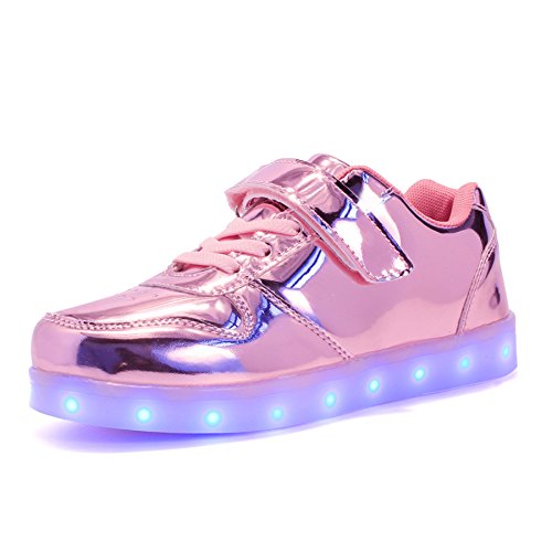 Voovix Kids Low-Top Led Light Up Shoes con Control Remoto Zapatos con Luces para niños y niñas(Rosa01,EU30/CN30)