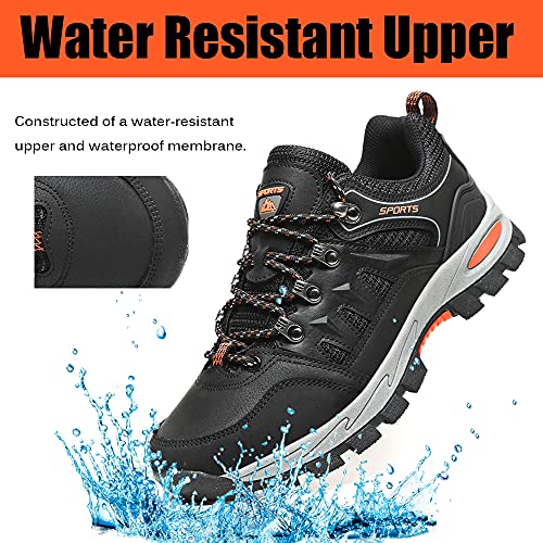 VTASQ Zapatillas de Senderismo Hombre Zapatillas Trekking Antideslizantes Transpirable Botas Montaña Bajas Zapatillas de Camping Negro 40