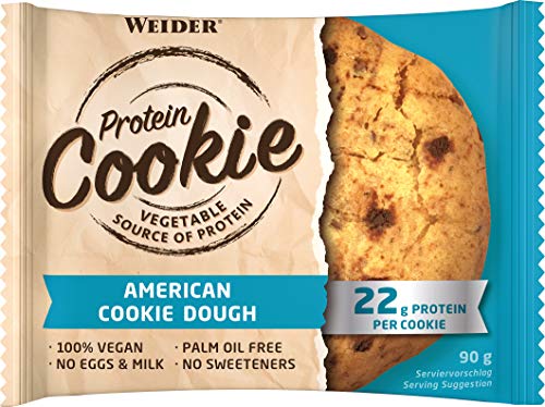 Weider- Protein Cookies- 12 x 90 g. Galleta de proteínas 100% vegana. American Cookie Dough