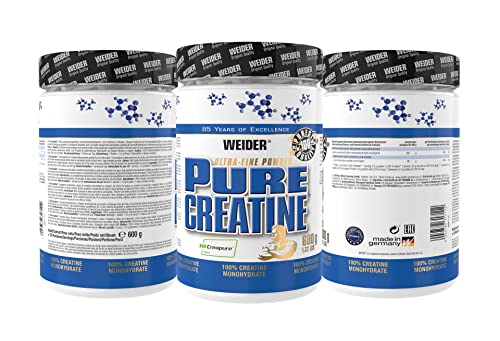 WEIDER Pure Creatine Powder, Creapure Creatine Monohydrate 600g para la fuerza y la potencia