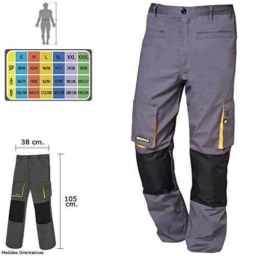 Wolfpack 15017085 - Pantalon de trabajo Gris/Negro,Talla 38/40 S