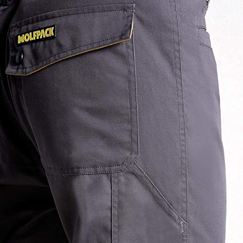 Wolfpack 15017085 - Pantalon de trabajo Gris/Negro,Talla 38/40 S