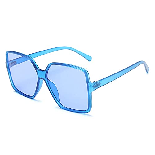 WQZYY&ASDCD Gafas de Sol Gafas De Sol Cuadradas De Lente Grande Vintage para Mujer Y Hombre, Gafas De Sol De Gran Tamaño, Gafas De Sol para Mujer, Coulos Anti-UV-Blue