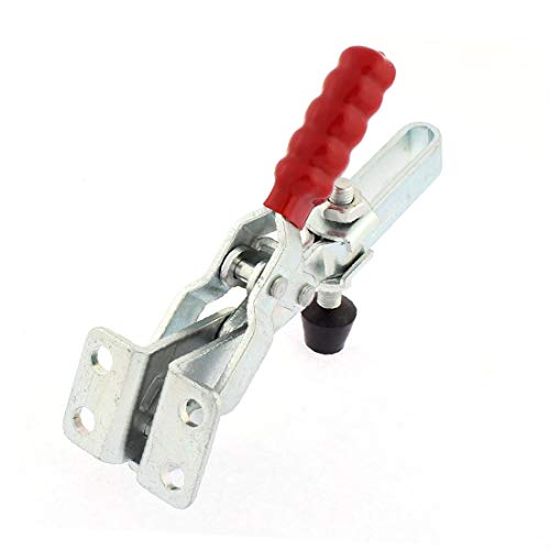 X-DREE 500Lbs Antideslizante Mango cubierto de plástico rojo Vertical Toggle Clamp Hardware(500Lbs Anti sli_p Red Plastic Covered Handle Vertical Toggle Clamp Hardware