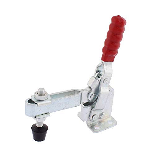 X-DREE 500Lbs Antideslizante Mango cubierto de plástico rojo Vertical Toggle Clamp Hardware(500Lbs Anti sli_p Red Plastic Covered Handle Vertical Toggle Clamp Hardware